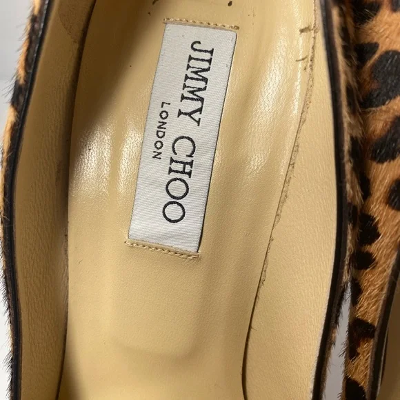 Jimmy choo pony hair leopard pumps heels 39.5